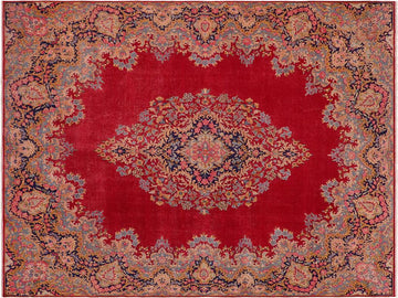 handmade Vintage Vintage Red Blue Hand Knotted RECTANGLE 100% WOOL area rug 10x13